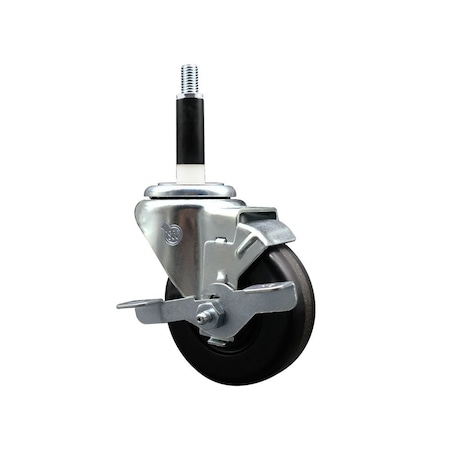 Service Caster 3-1/2'' Phenolic Swivel 7/8'' Expanding Stem Caster with Brake SCC-EX20S3514-PHR-TLB-78